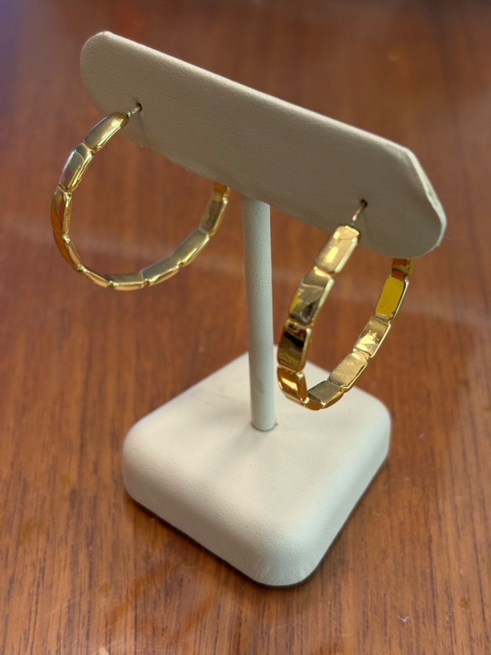 Kate Spade Bamboo-looking Gold Colored Hoop Earrings